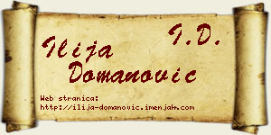 Ilija Domanović vizit kartica